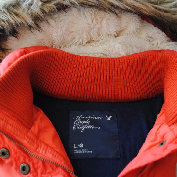 American Eagle Down Jacket w/Faux Fur Hood - Picture 3 of 3
